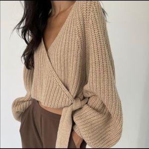 OAK+FORT OAK and FORT OAK + FORT oatmeal cropped sweater